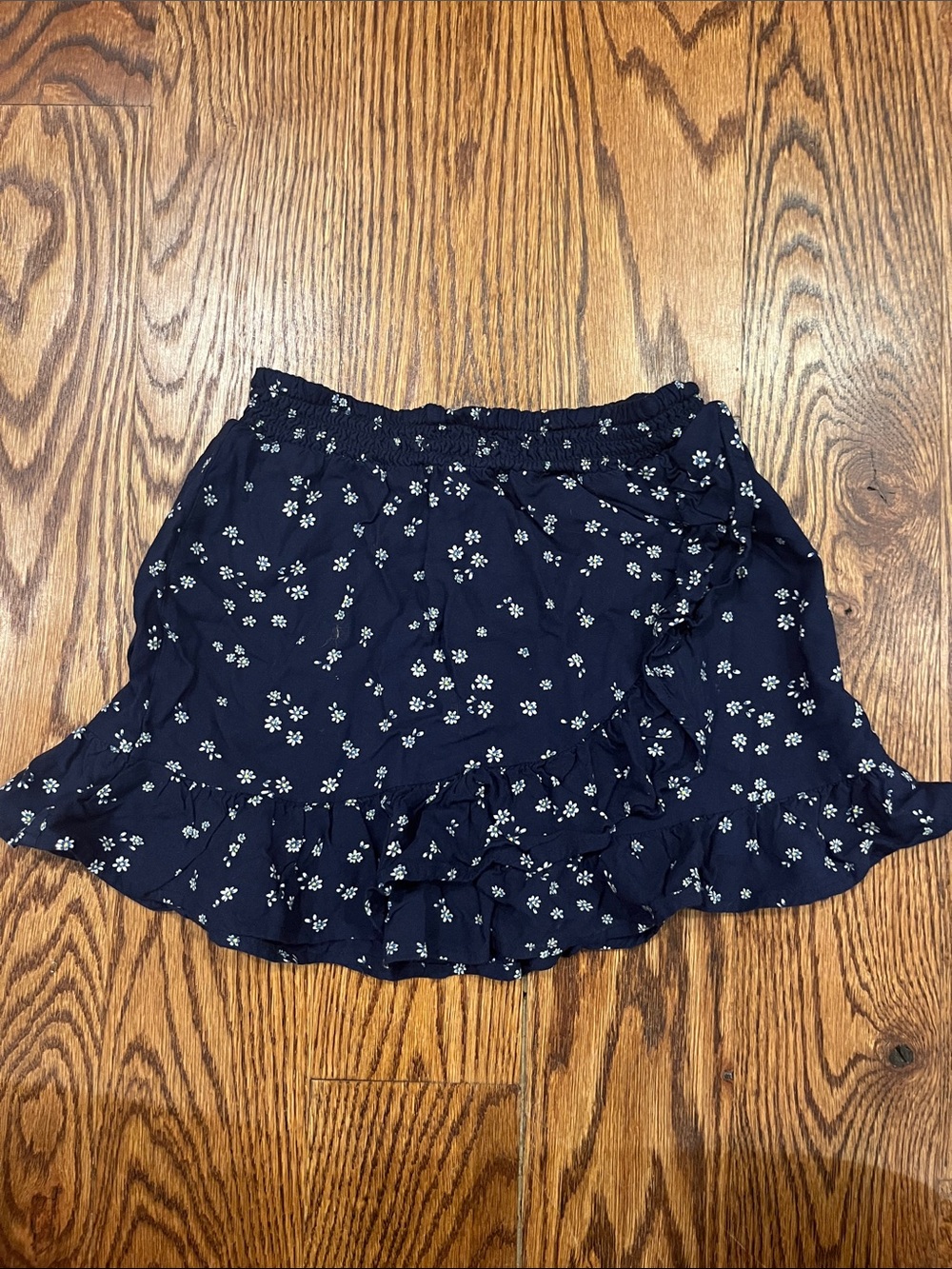 Girls Next Navy Floral Ruffle Skirt